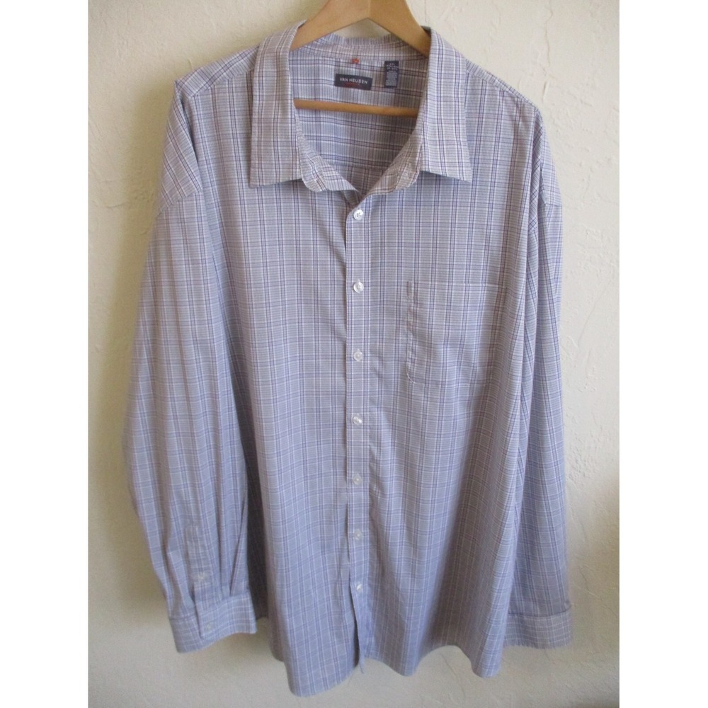 Van Heusen  Traveler Plaid LS Shirt Size 4XL